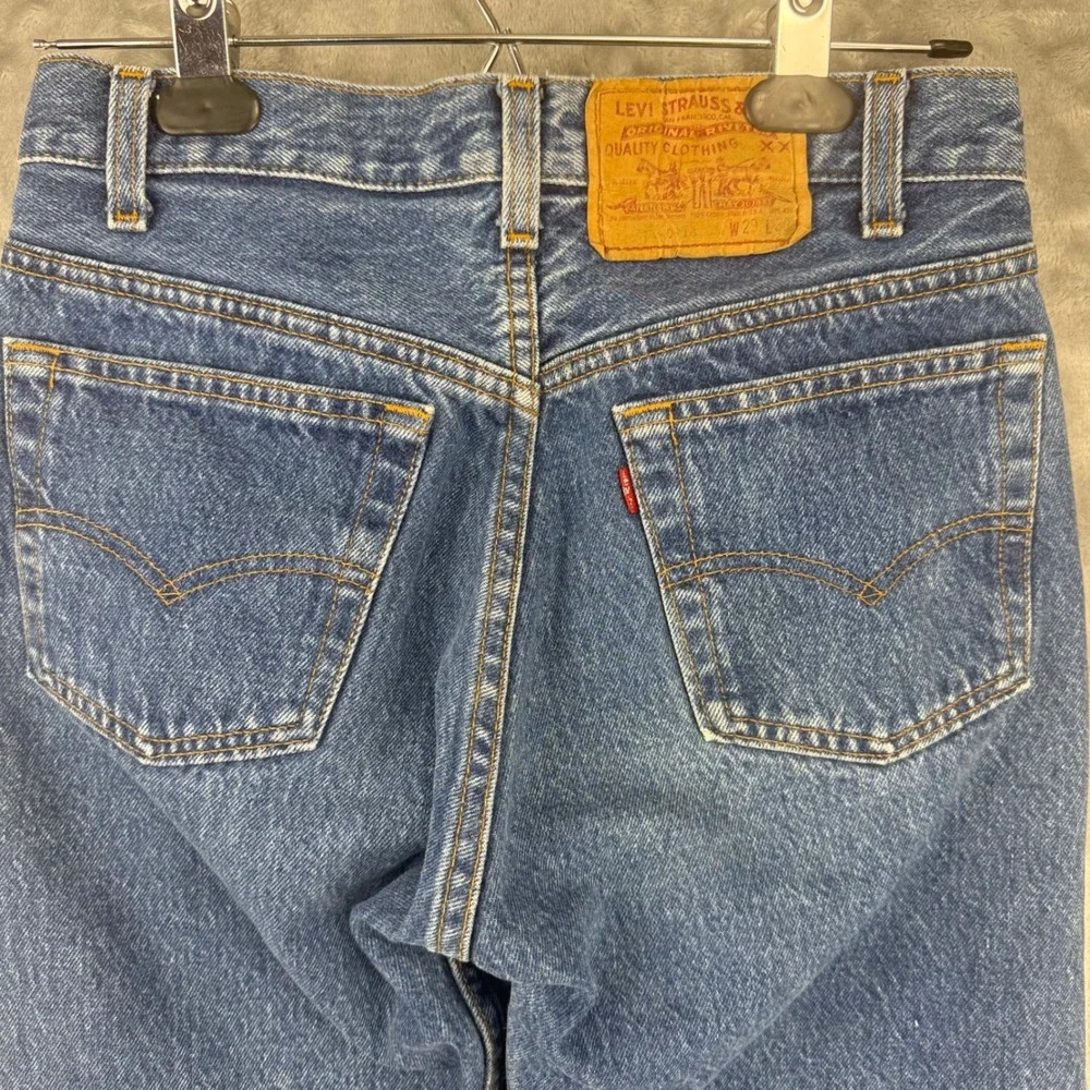 Levis 501 Vintage 87 Original Fit Button Fly Straight Leg Blue Denim Jeans 28x29